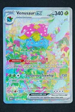 2023 Pokemon Scarlet & Violet Venusaur EX Holo Card 198/165 Sv: 151 Series TCG - Image 1