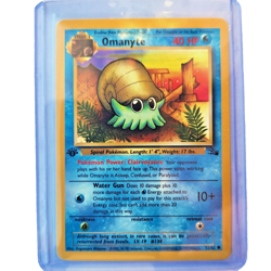 Omanyte 52/62 Pokemon TCG 1st Edition Fossil NM Vintage 1999 Card - Image 1