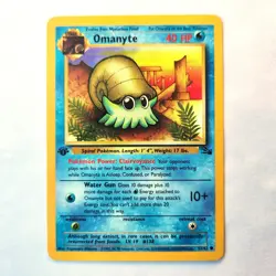 Omanyte 52/62 Pokemon TCG 1st Edition Fossil NM Vintage 1999 Card - Image 2