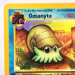 Omanyte 52/62 Pokemon TCG 1st Edition Fossil NM Vintage 1999 Card - Image 3