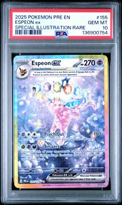 2025 POKEMON PRE EN-PRISMATIC EVOLUTIONS #155 ESPEON EX PSA 10 - Image 1