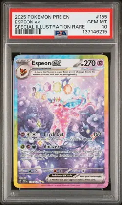 2025 POKEMON PRE EN-PRISMATIC EVOLUTIONS #155 ESPEON EX PSA 10 - Image 1