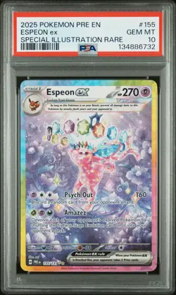2025 POKEMON PRE EN-PRISMATIC EVOLUTIONS #155 ESPEON EX PSA 10 - Image 1
