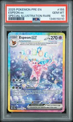 2025 POKEMON PRE EN-PRISMATIC EVOLUTIONS #155 ESPEON EX PSA 10 - Image 1