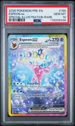 2025 POKEMON PRE EN-PRISMATIC EVOLUTIONS #155 ESPEON EX PSA 10 - Image 1