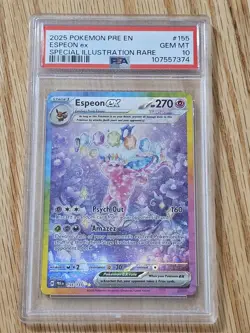 2025 POKEMON PRE EN-PRISMATIC EVOLUTIONS #155 ESPEON EX PSA 10 - Image 1