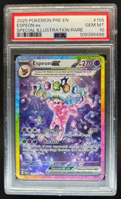 2025 Pokemon SV Prismatic Evolutions PRE EN Espeon ex #155/131 PSA 10 - Image 1
