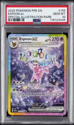 2025 POKEMON PRE EN-PRISMATIC EVOLUTIONS #155 ESPEON EX PSA 10 - Image 1
