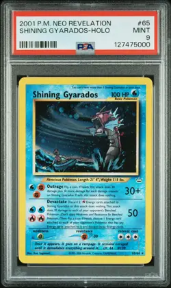 2001 POKEMON NEO REVELATION #65 SHINING GYARADOS-HOLO PSA 9 - Image 1