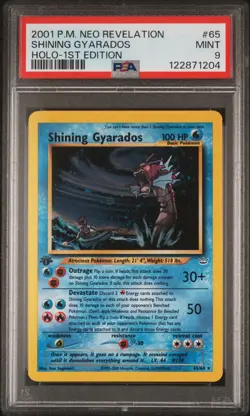 2001 POKEMON NEO REVELATION 1ST ED #65 SHINING GYARADOS-HOLO PSA 9 - Image 1