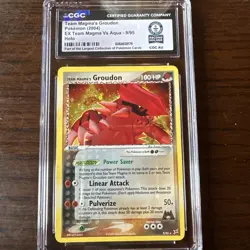 Pokemon TCG Team Magma's Groudon Holo Rare Card 9/95 World Record Holder CGC - Image 1