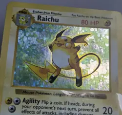 Raichu - 14/102 - Pokemon Base Set Shadowless Holo Rare Card WOTC NM - Image 2