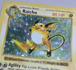 Raichu - 14/102 - Pokemon Base Set Shadowless Holo Rare Card WOTC NM - Image 3