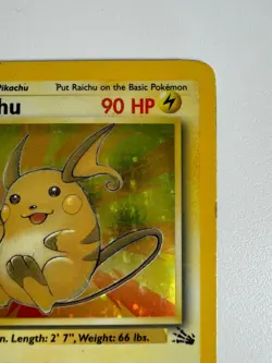 Pokemon TCG Raichu Fossil Holo Rare Card 14/62 HP - Image 3