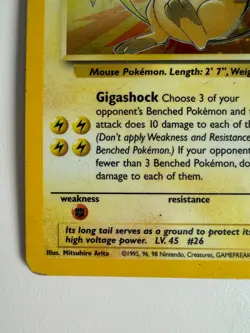 Pokemon TCG Raichu Fossil Holo Rare Card 14/62 HP - Image 5