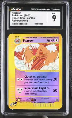 CGC 9 MINT Fearow 2002 Expedition 45/165 Reverse Holo Pokemon Card - Image 1