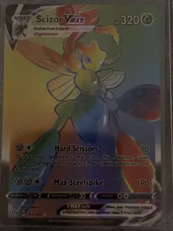 Pokemon TCG Scizor VMAX Darkness Ablaze Rainbow Rare Card 193/189 - Image 1