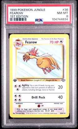 Fearow - 1st Edition - 36/64 Jungle - WOTC Unlimited - Pokemon TCG - PSA 8 - Image 1