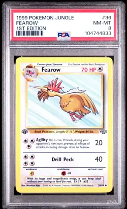 Fearow - 1st Edition - 36/64 Jungle - WOTC Unlimited - Pokemon TCG - PSA 8 - Image 1