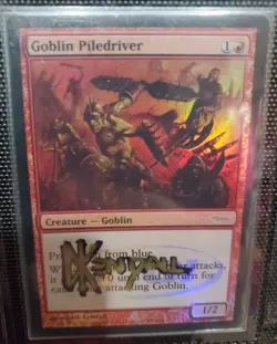 MTG Goblin Piledriver Judge Promos Foil SHADOW SIGNED BY ARTIST - Image 1