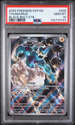 2025 POKEMON SVP EN-SV BLACK STAR PROMO #209 THUNDURUS PSA 10 - Image 1