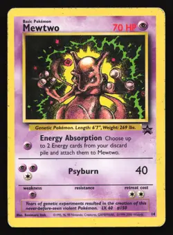 Mewtwo 14 WoTC Black Star Promo Pokemon Card - Image 1