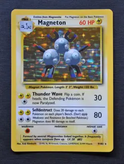 Magneton #9 / 102 Base Set Holo - NM - Pokemon 1999 TCG WOTC Vintage - Image 1