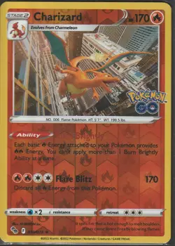 Charizard 010/078 Pokemon GO - Reverse Holo NM FREE SHIPPING - Image 1