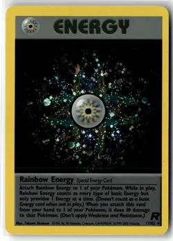 Rainbow Energy ⭐ 17/82 Holo Rare Team Rocket 2000 Pokemon NM - Image 1