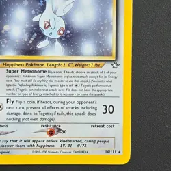 Pokemon Neo Genesis Togetic 16/111 Holo NM Near Mint SWIRL - Image 3