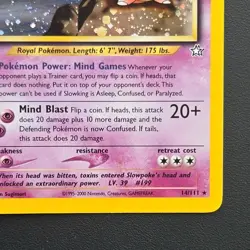 Pokemon TCG Neo Genesis Holo Rare Vintage Card Slowking 14/111 SWIRL - Image 5