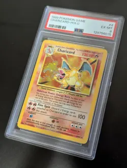 1999 POKEMON TCG Base Set Unlimited #4 CHARIZARD - HOLO PSA 6 EX-MT - Image 4