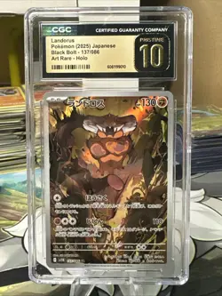 Pokemon TCG Landorus #137 Black Bolt Art Rare Japanese CGC 10 Pristine - Image 1