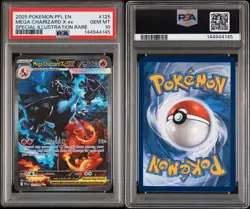 2025 POKEMON PFL EN-PHANTASMAL FLAMES #125 MEGA CHARIZARD X EX PSA 10 - Image 2