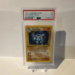 Pokemon Machamp Base Set 8/102 1st Edition Holo Exclusive PSA 5 1999 - Image 1