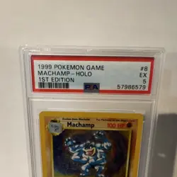 Pokemon Machamp Base Set 8/102 1st Edition Holo Exclusive PSA 5 1999 - Image 2