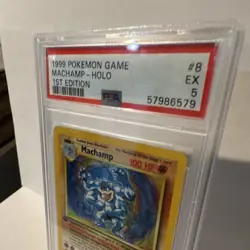 Pokemon Machamp Base Set 8/102 1st Edition Holo Exclusive PSA 5 1999 - Image 4