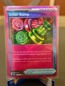 Pokemon Unfair Stamp 165/167 Twilight Masquerade Scarlet & Violet ACE SPEC Rare - Image 1