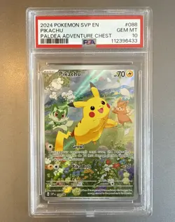 Pikachu 088 Black Star Promo Pokemon S&V Paldea Adventure Chest PSA 10 - Image 1