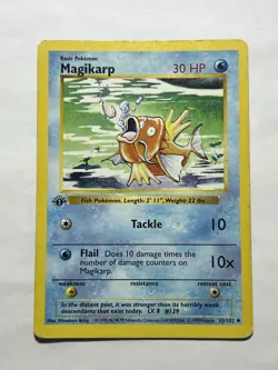 Pokemon TCG Magikarp 1st Edition Shadowless Base Set 35/102 - Image 1