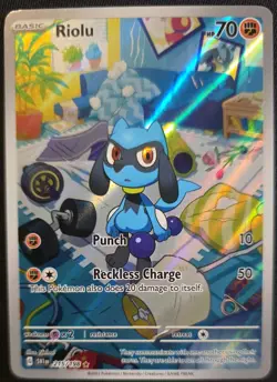 Pokemon ~ Scarlet & Violet Base Riolu 215/198 illustration Rare ~ NM Pack Fresh - Image 1