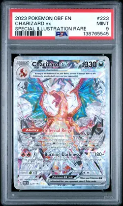 2023 POKEMON OBF EN-OBSIDIAN FLAMES SPECIAL ILLUSTRATION RARE CHARIZARD EX PSA 9 - Image 1