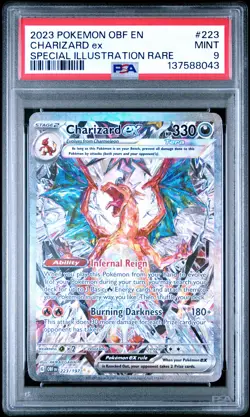 2023 POKEMON OBF EN-OBSIDIAN FLAMES SPECIAL ILLUSTRATION RARE CHARIZARD EX PSA 9 - Image 1