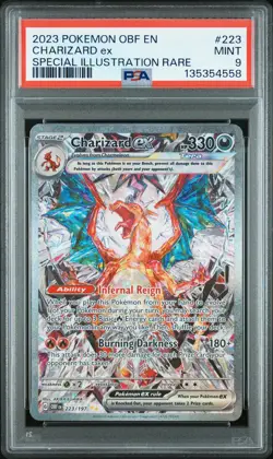 2023 POKEMON OBF EN-OBSIDIAN FLAMES SPECIAL ILLUSTRATION RARE CHARIZARD EX PSA 9 - Image 1
