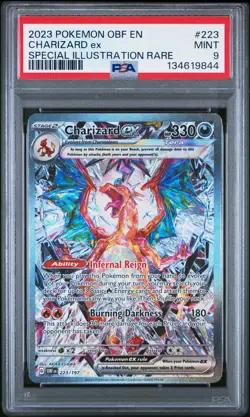 2023 POKEMON OBF EN-OBSIDIAN FLAMES SPECIAL ILLUSTRATION RARE CHARIZARD EX PSA 9 - Image 1
