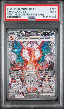 2023 POKEMON OBF EN-OBSIDIAN FLAMES SPECIAL ILLUSTRATION RARE CHARIZARD EX PSA 9 - Image 1