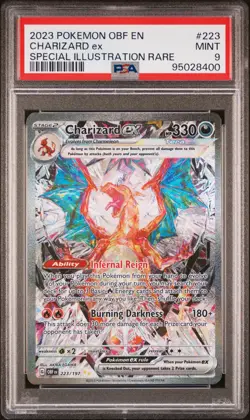 2023 POKEMON OBF EN-OBSIDIAN FLAMES SPECIAL ILLUSTRATION RARE CHARIZARD EX PSA 9 - Image 1