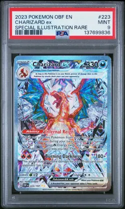 2023 POKEMON OBF EN-OBSIDIAN FLAMES SPECIAL ILLUSTRATION RARE CHARIZARD EX PSA 9 - Image 1