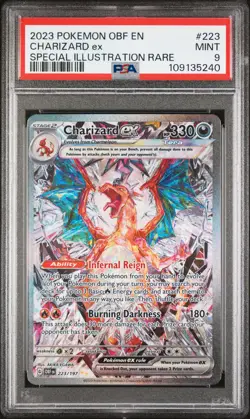 2023 POKEMON OBF EN-OBSIDIAN FLAMES SPECIAL ILLUSTRATION RARE CHARIZARD EX PSA 9 - Image 1