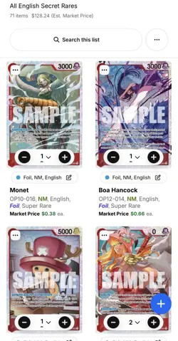 One Piece Card Lot Of 71 Cards (SR’s) Mixed One Piece TCG Sets - Image 5